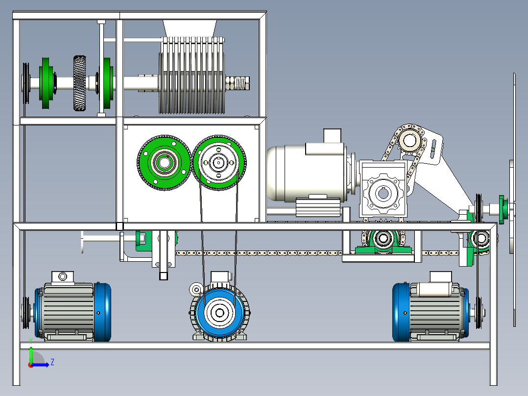 小型多功能切菜机三维设计左视图