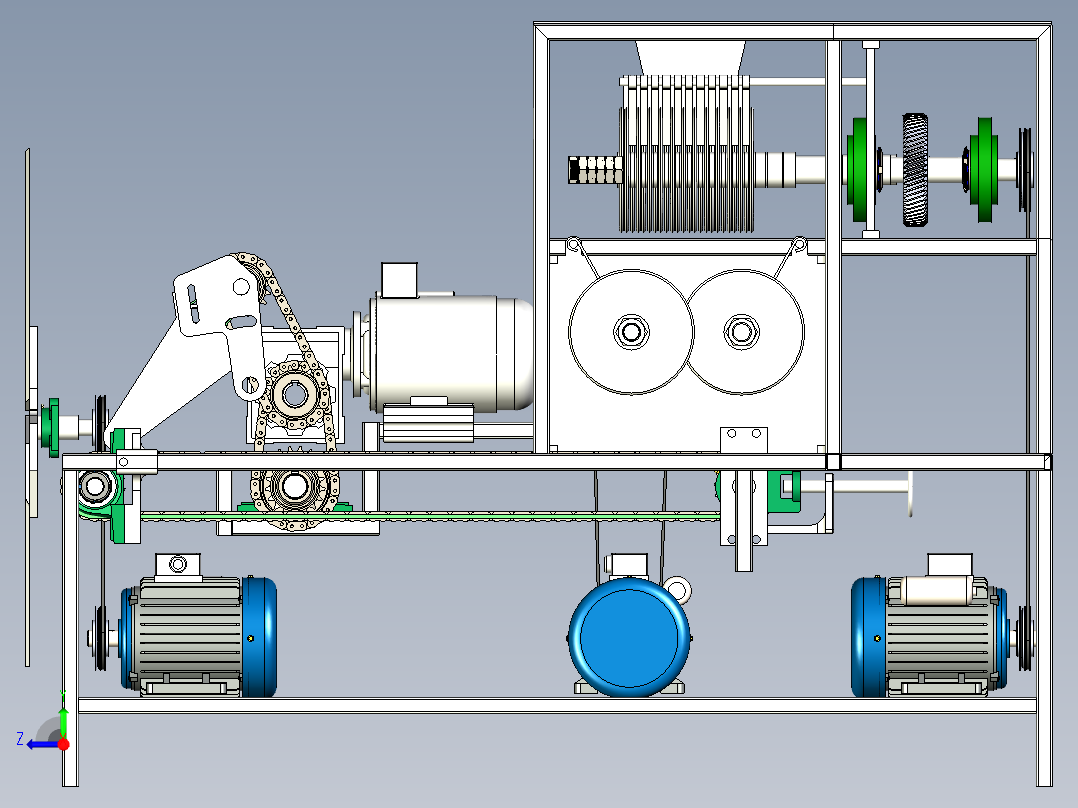 小型多功能切菜机三维设计右视图