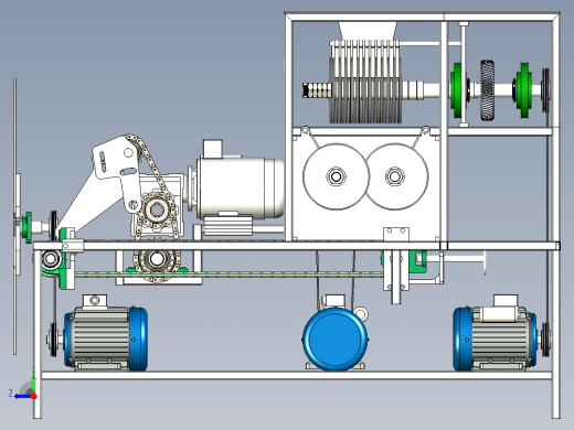 小型多功能切菜机三维设计右视缩略图