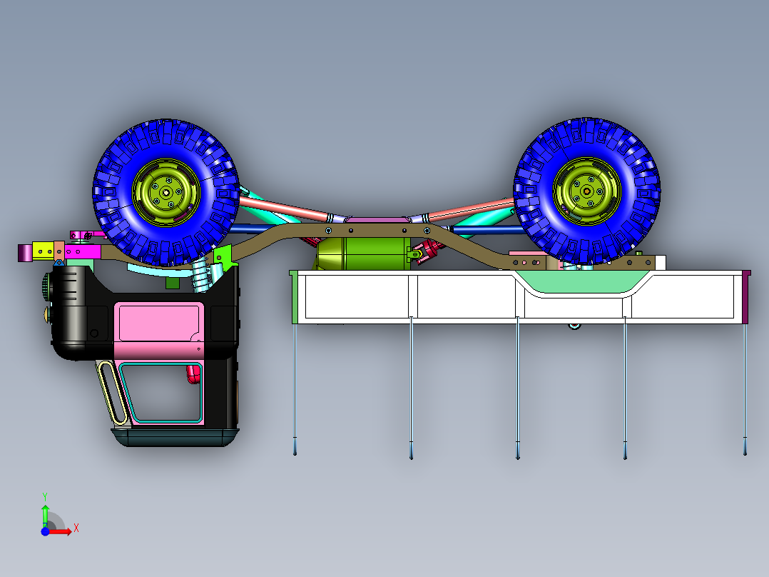 遥控重型越野电动载货车卡车前视图
