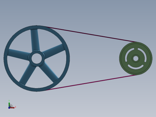 皮带和滑轮-6--sw三维 3d模型设计图前视缩略图