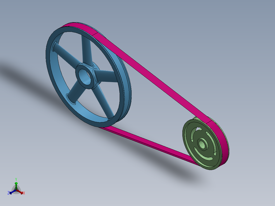皮带和滑轮-6--sw三维 3d模型设计图正等轴测图
