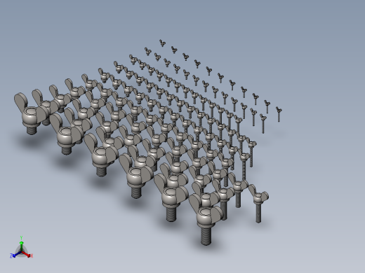 各种蝶形螺母羊角螺母正等轴测缩略图