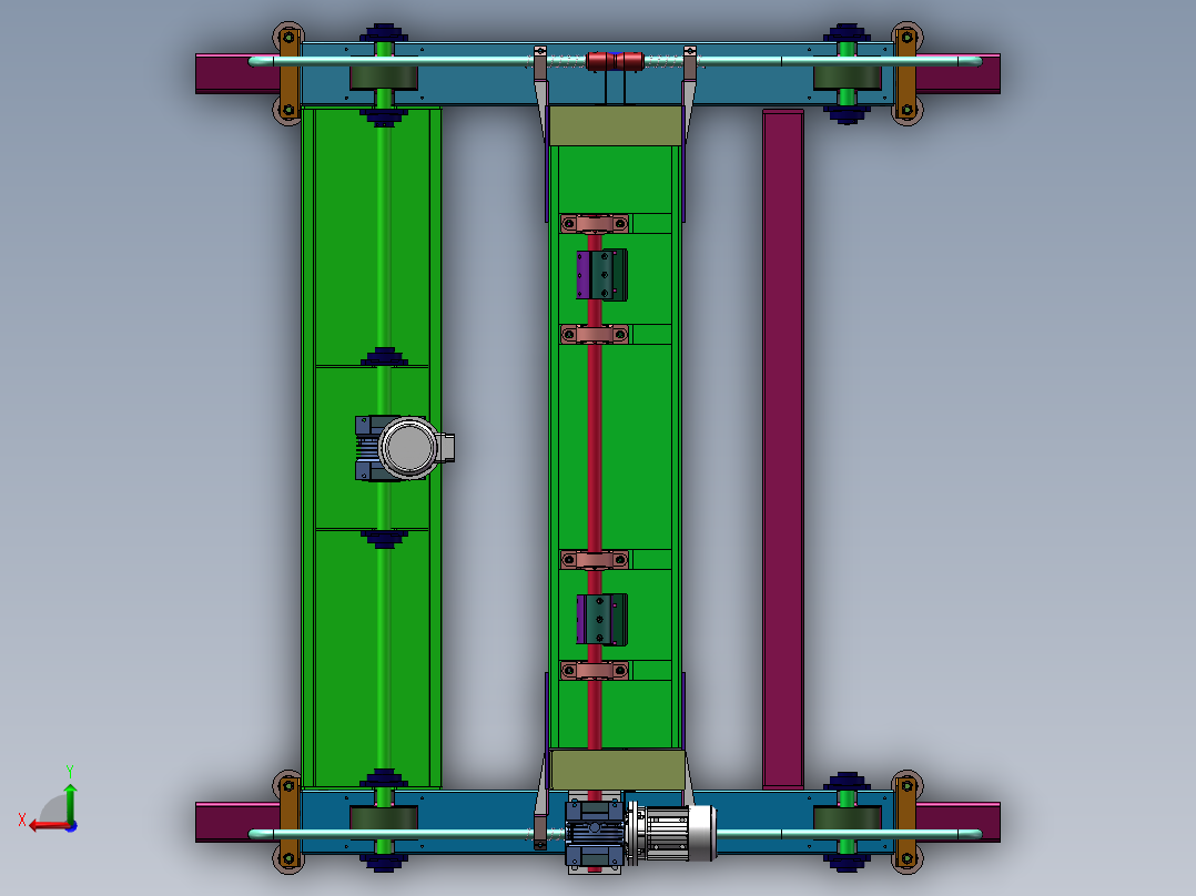 龙门式行车sw19可编辑后视图