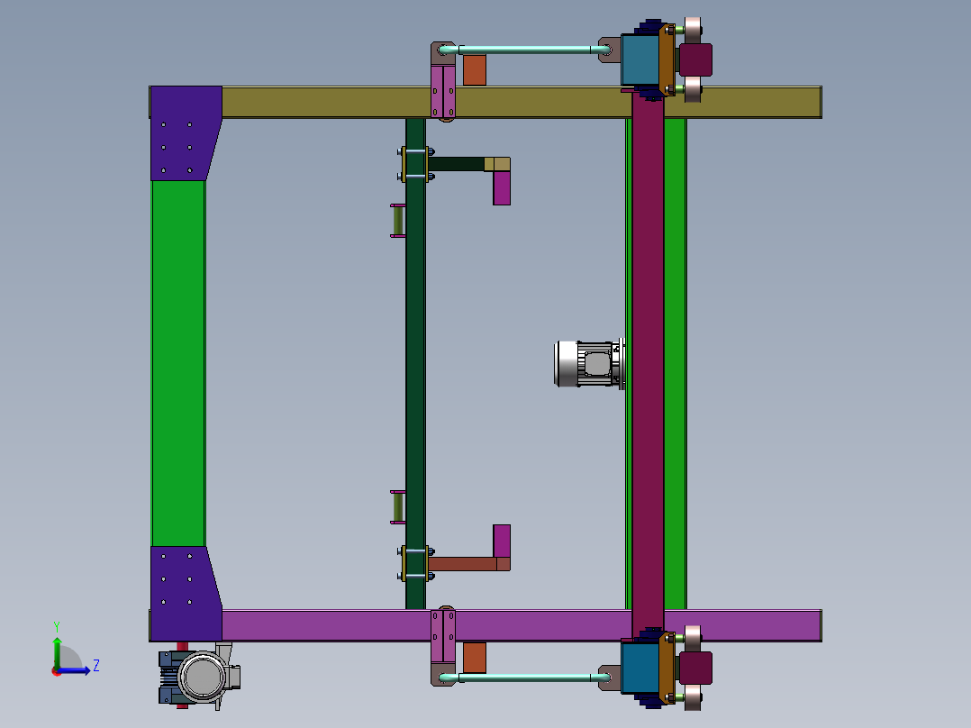 龙门式行车sw19可编辑左视图