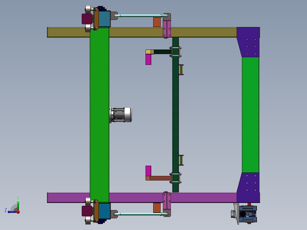 龙门式行车sw19可编辑右视图