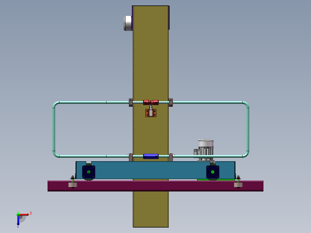 龙门式行车sw19可编辑俯视图