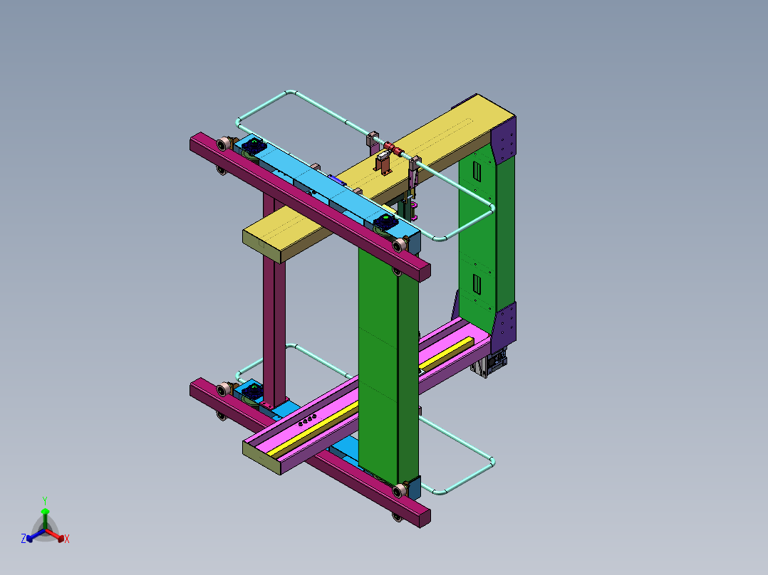 龙门式行车sw19可编辑正等轴测图