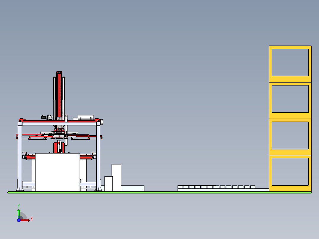 激光切割智能生产线sw18前视图