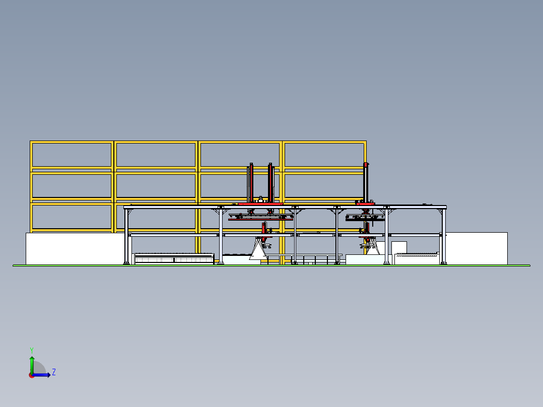 激光切割智能生产线sw18左视图