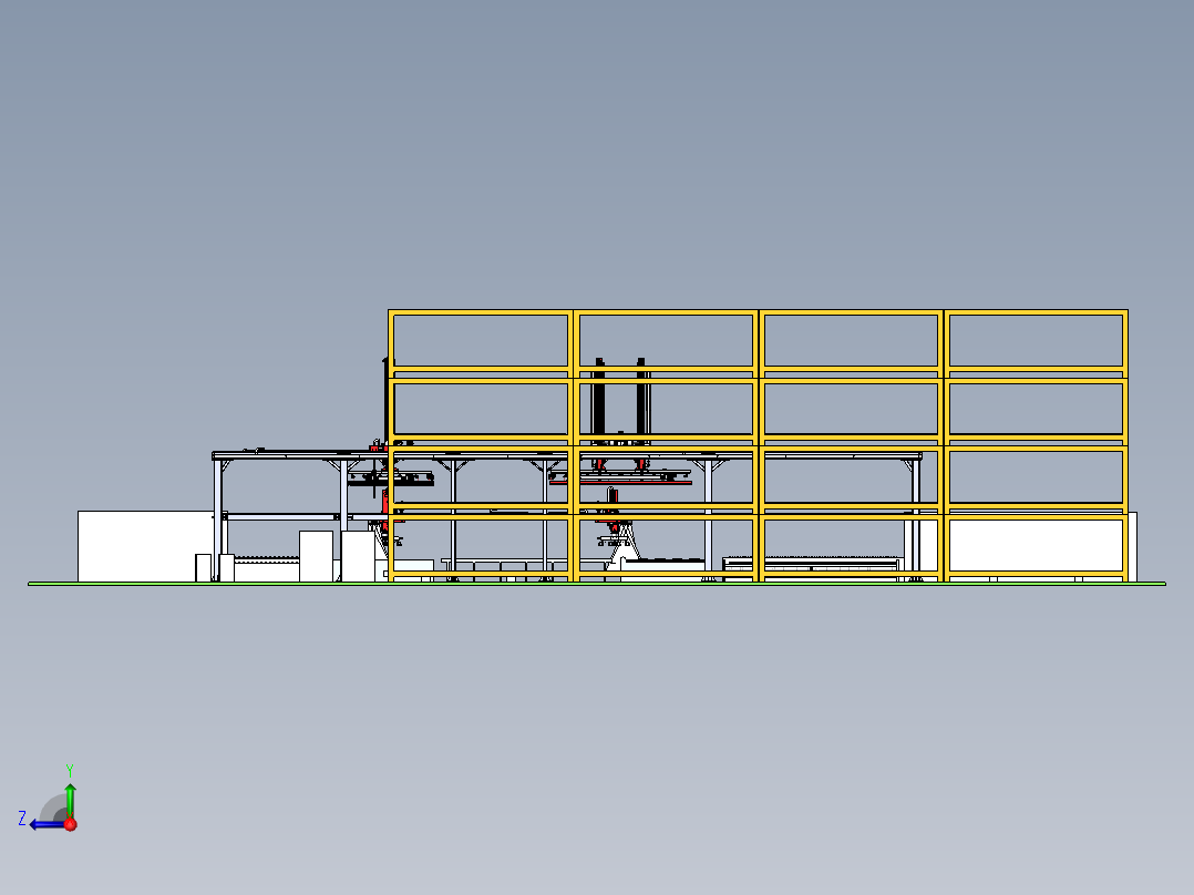 激光切割智能生产线sw18右视图