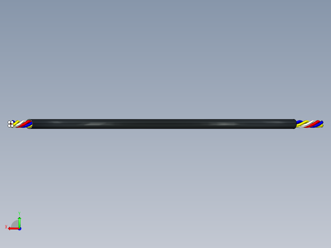 四芯电缆creo3后视图