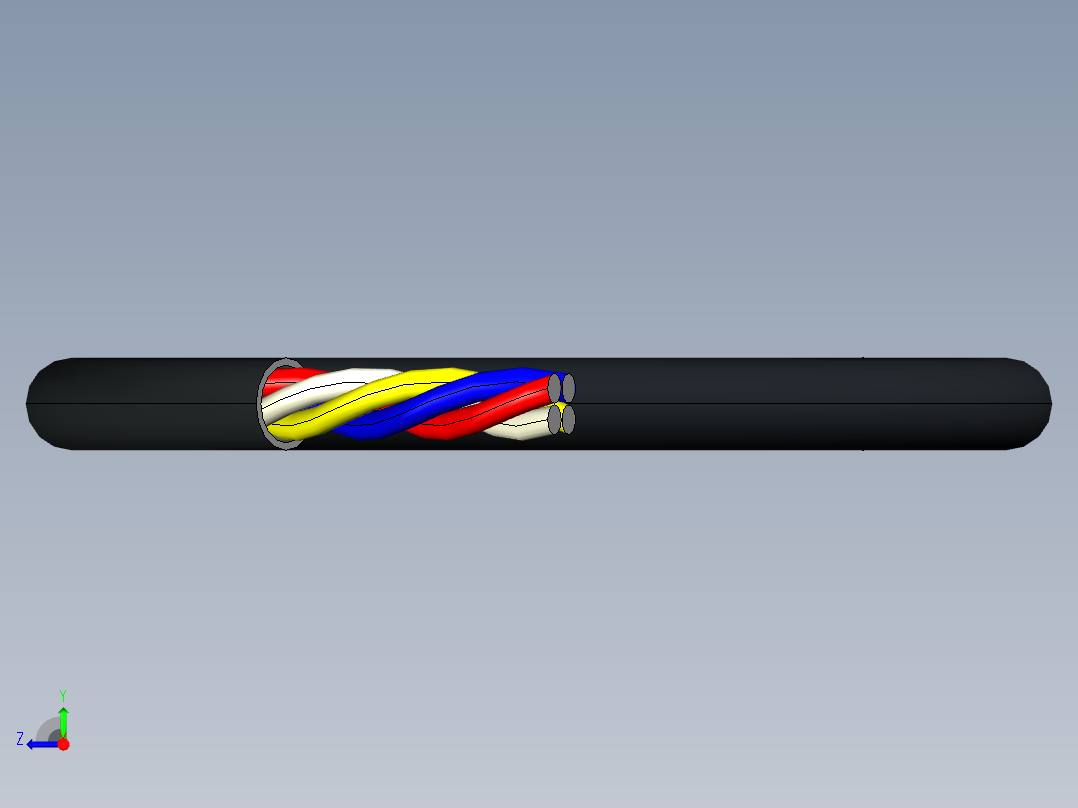 四芯电缆creo3右视图