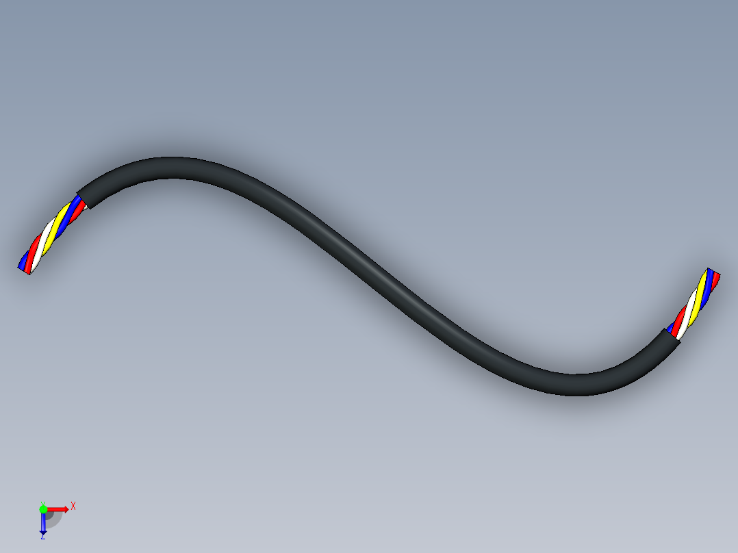 四芯电缆creo3俯视图