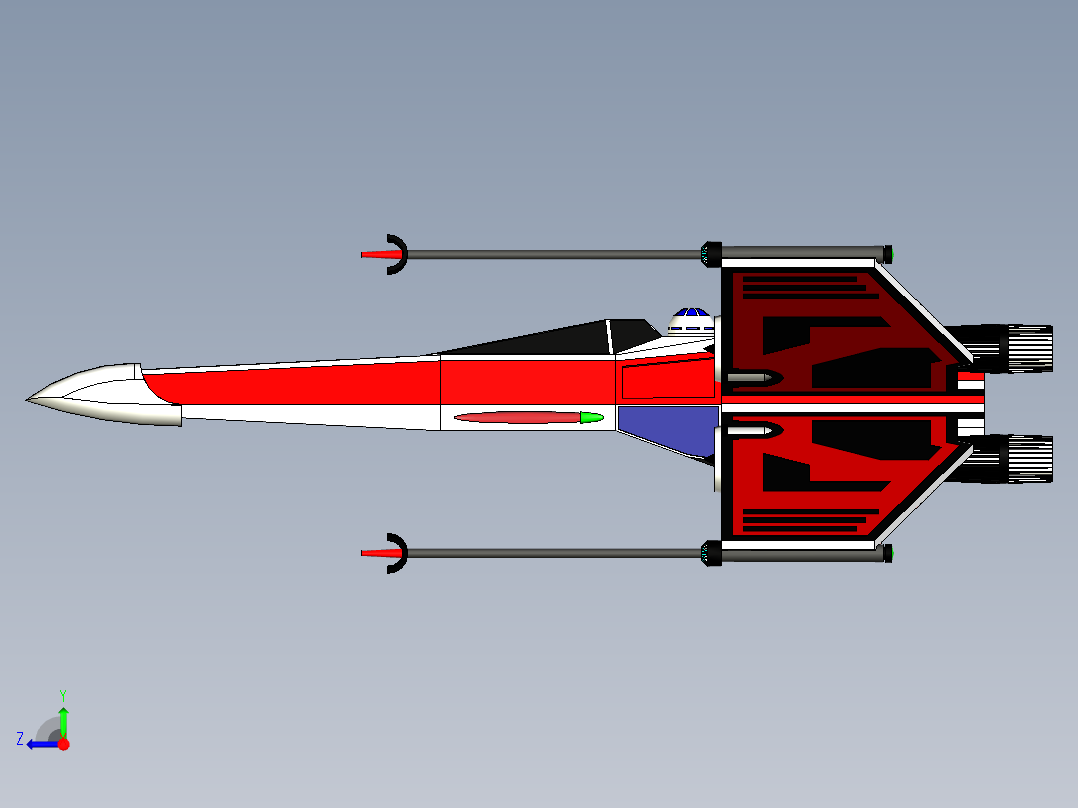 B2004179-X翼战斗机星球大战右视图