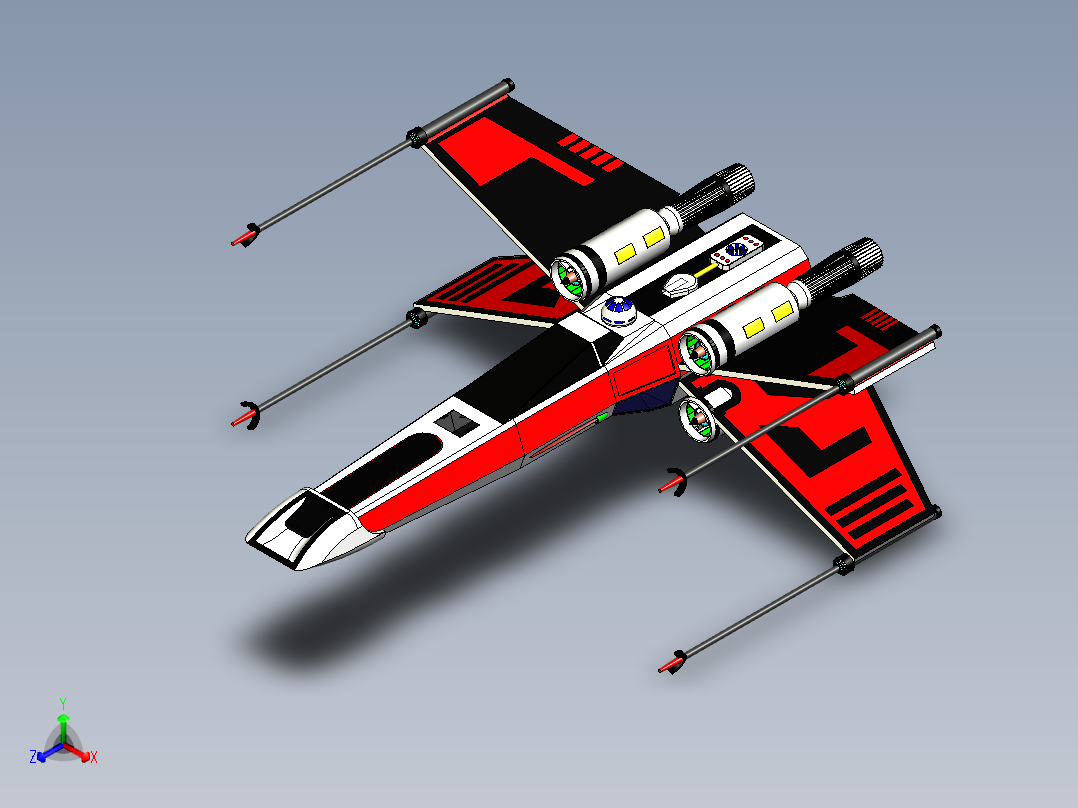 B2004179-X翼战斗机星球大战正等轴测图