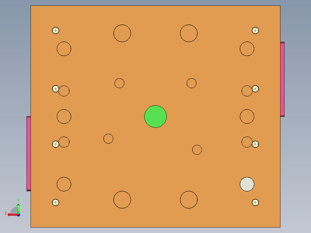万向摇摆器底座注塑模具设计后视图