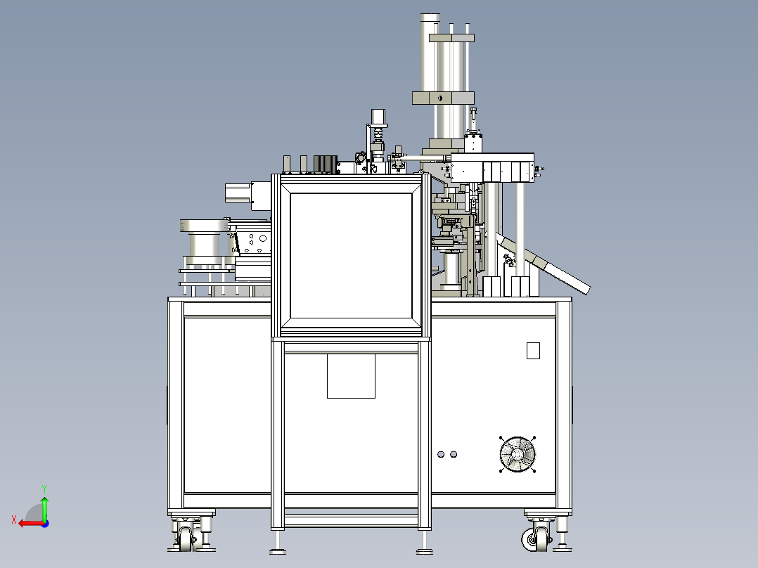 电磁阀组装自动机后视图