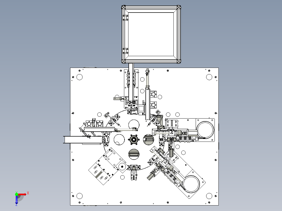 电磁阀组装自动机俯视图