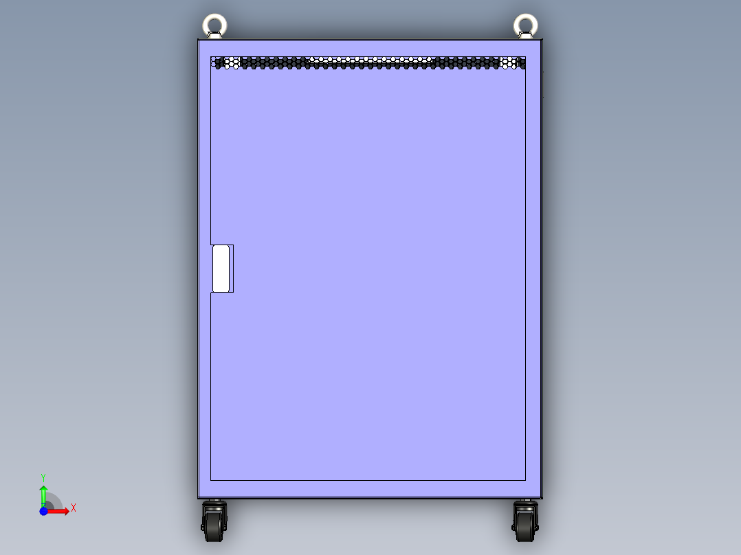 16UAE小型网络机柜前视图