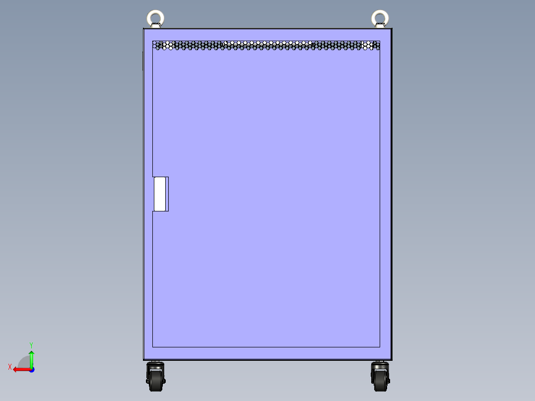 16UAE小型网络机柜后视图