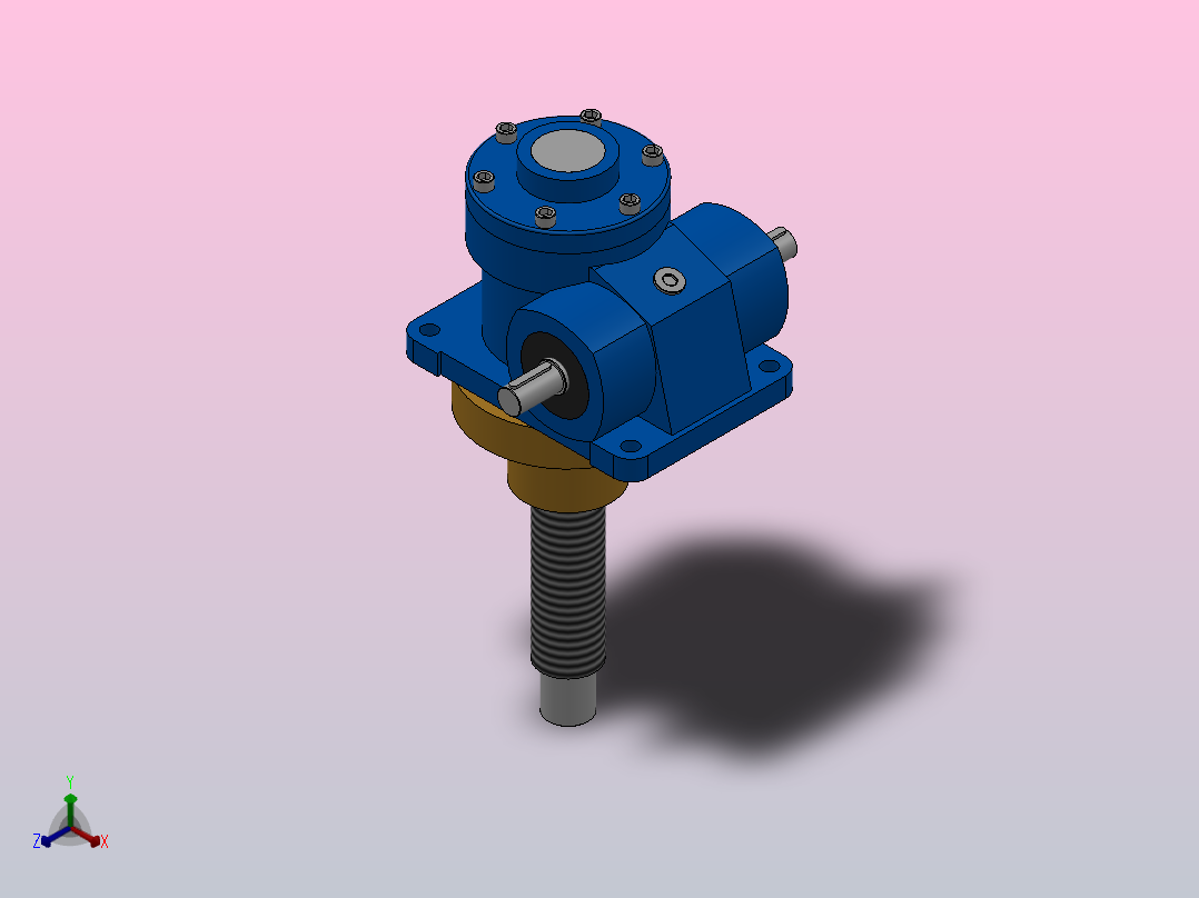 HK40T Ⅱ结构蜗轮丝杆升降机[HK40T-12-2-B-Ⅰ-300-X-C]正等轴测图