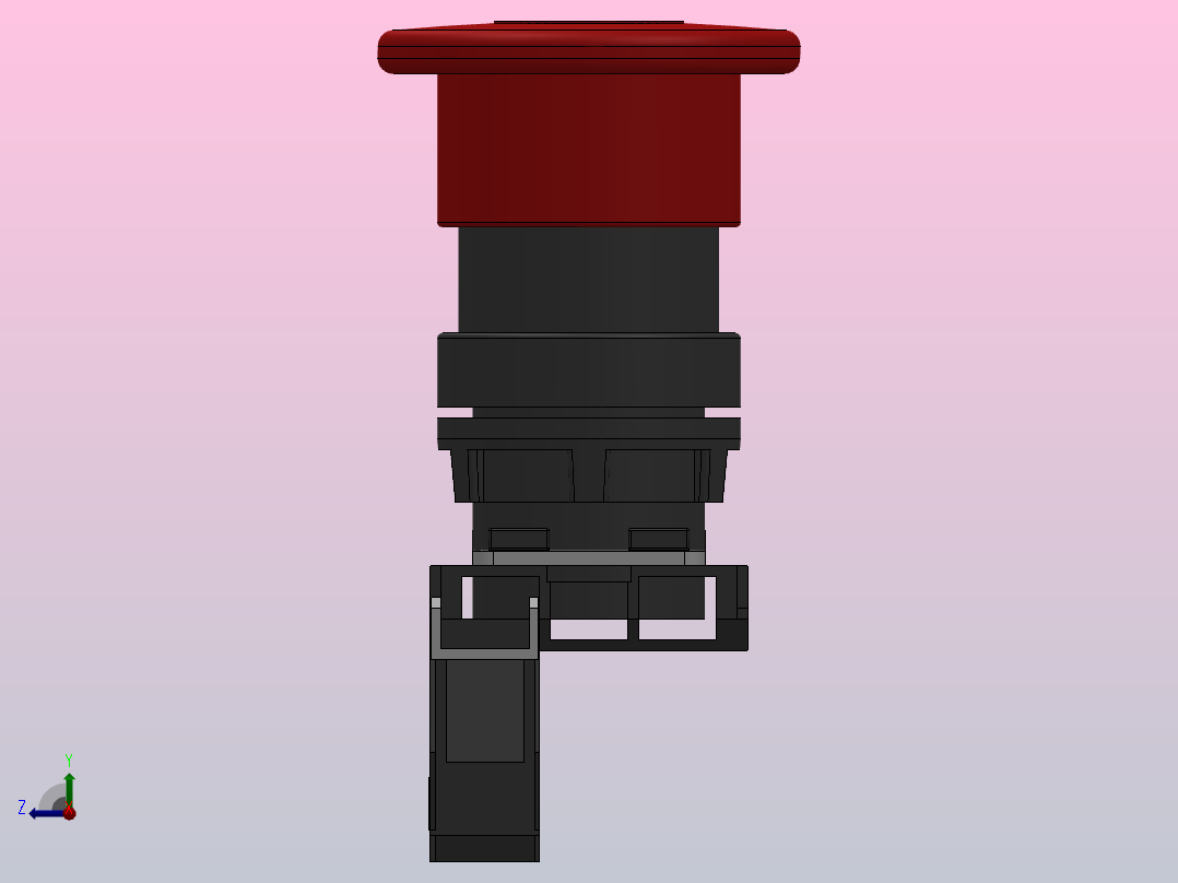拉拔释放φ40[GQB4-ET42]按钮开关右视图