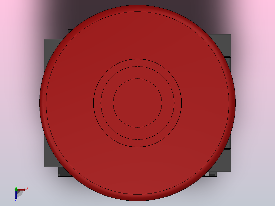 拉拔释放φ40[GQB4-ET42]按钮开关俯视图