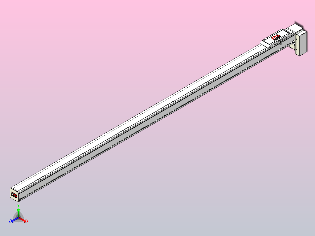 伺服电机集成皮带传动直线执行器TPA-OCB-100-192-L2850-LP-P75-N3主视图