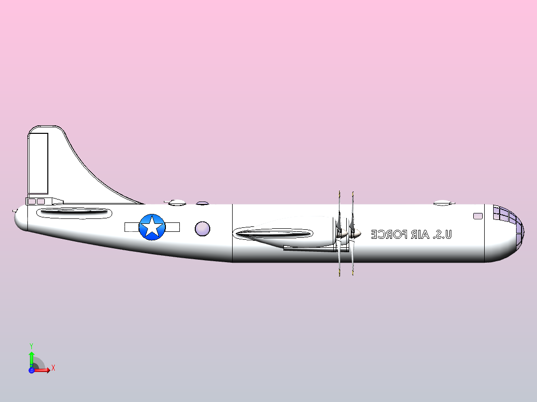 轰炸机B29前视图