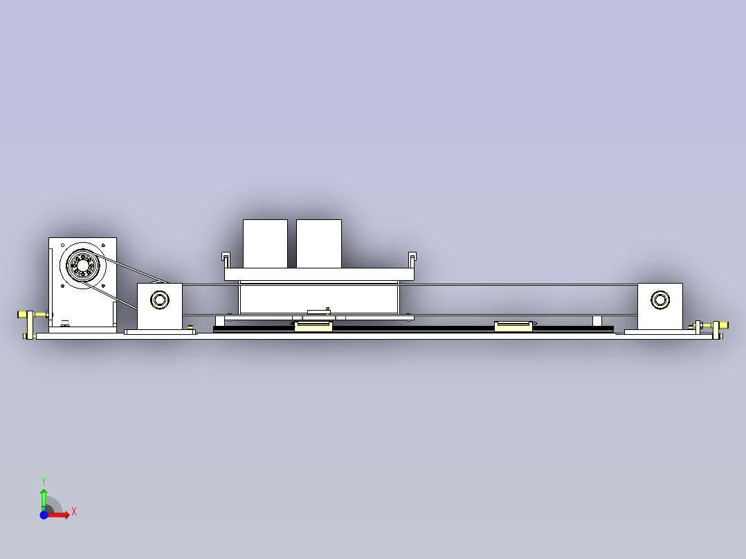 一种重型工件的横移机构3D图纸前视图