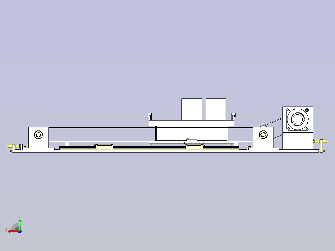 一种重型工件的横移机构3D图纸后视图
