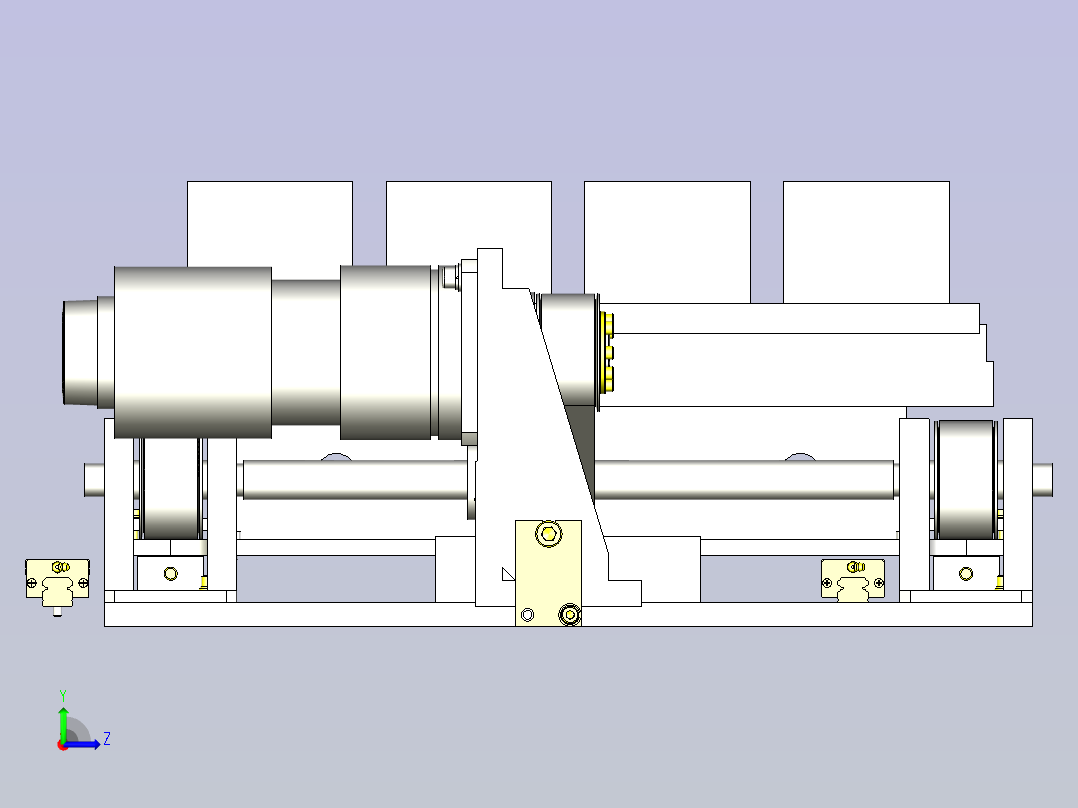 一种重型工件的横移机构3D图纸左视图