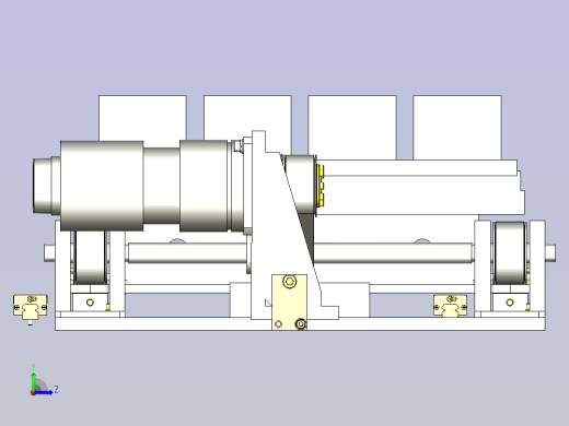 一种重型工件的横移机构3D图纸左视缩略图