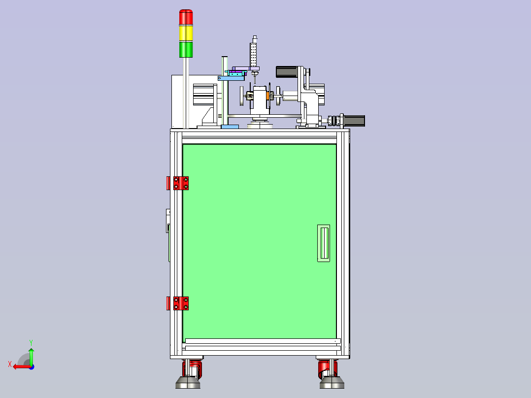 电机检测线圈设备3D数模图纸 STEP格式后视图