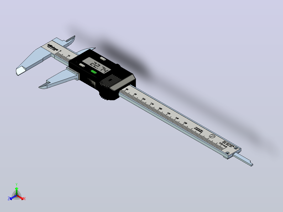 150mm数字米图托约卡尺主视图