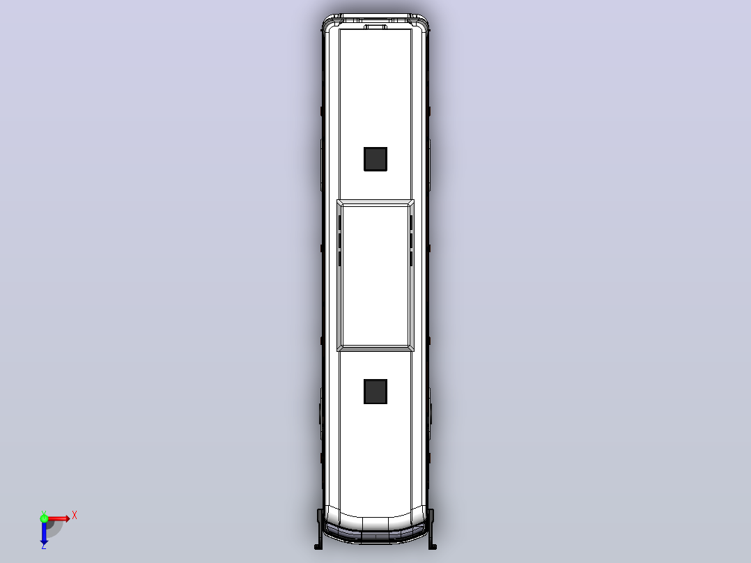 旅游巴士3D图纸 Solidworks设计俯视图