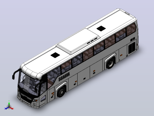 旅游巴士3D图纸 Solidworks设计正等轴测缩略图