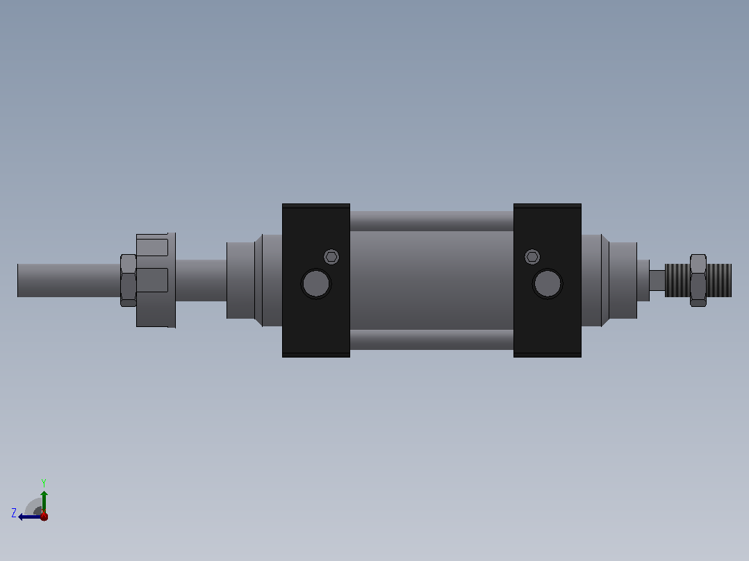 SIJ双轴复动行程可调型气缸SIJ63×25-S-CS1U1右视图