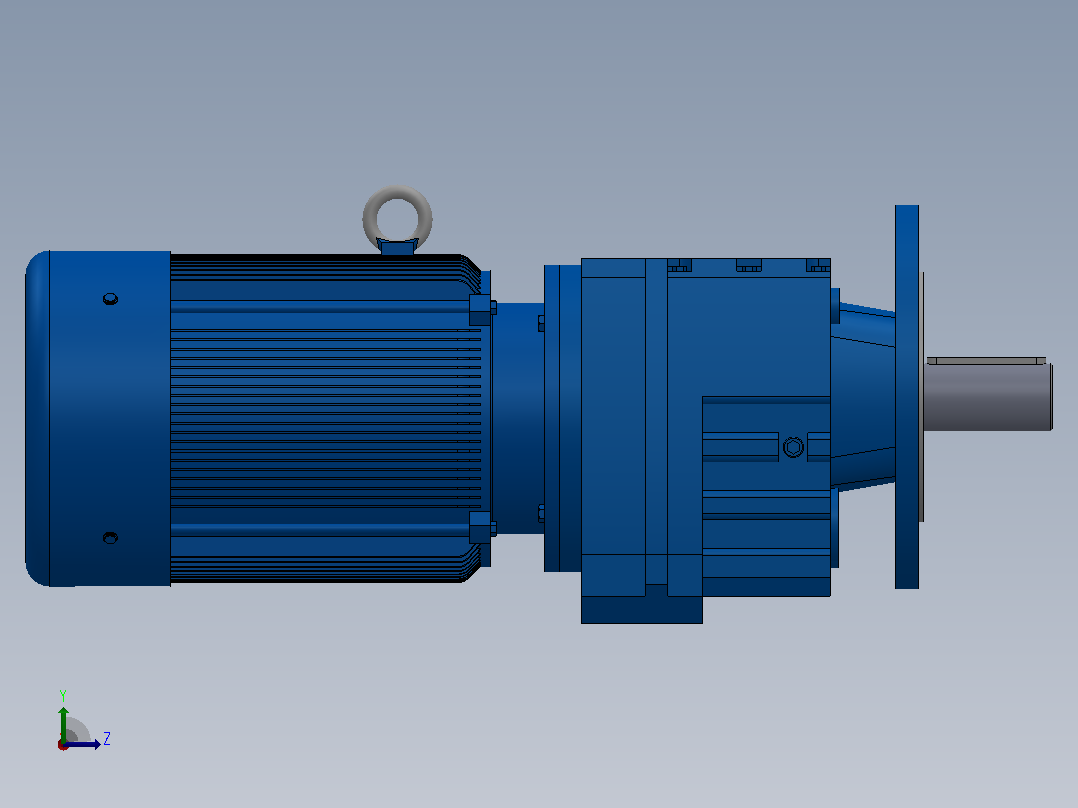 RF57法兰轴伸式安装斜齿轮减速机RF57-Y0.55-4P-80-M1-0°-Φ200左视图