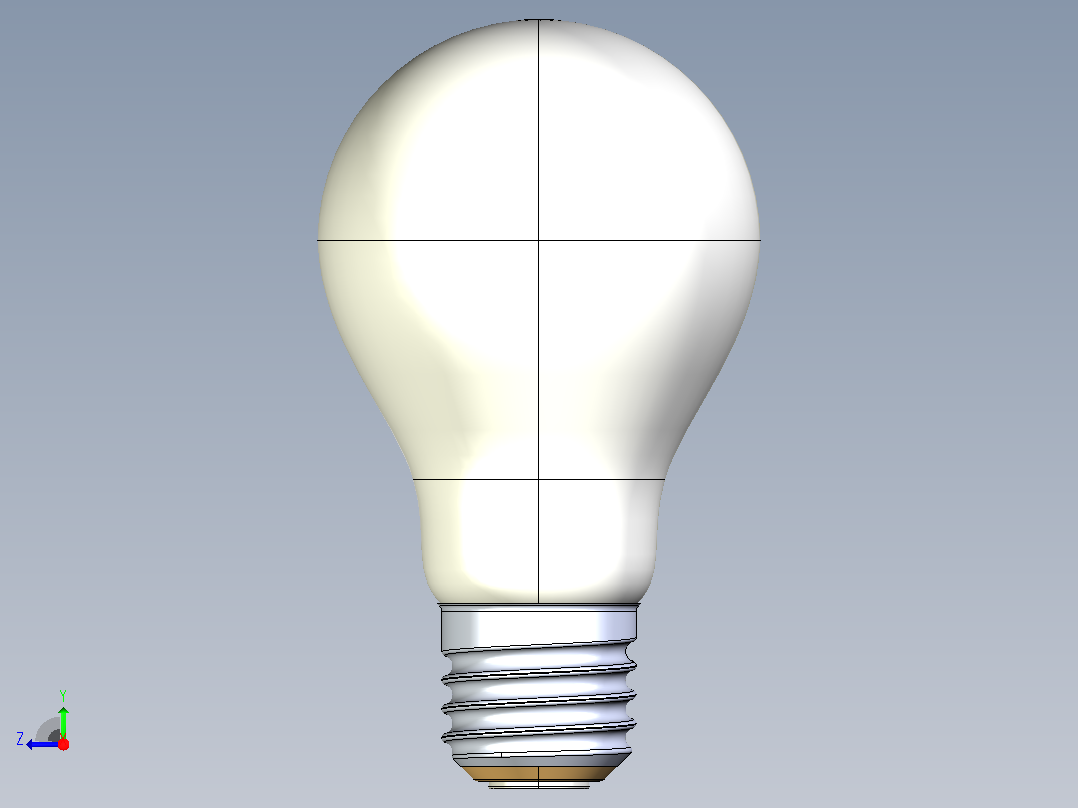 经典led灯泡E27右视图