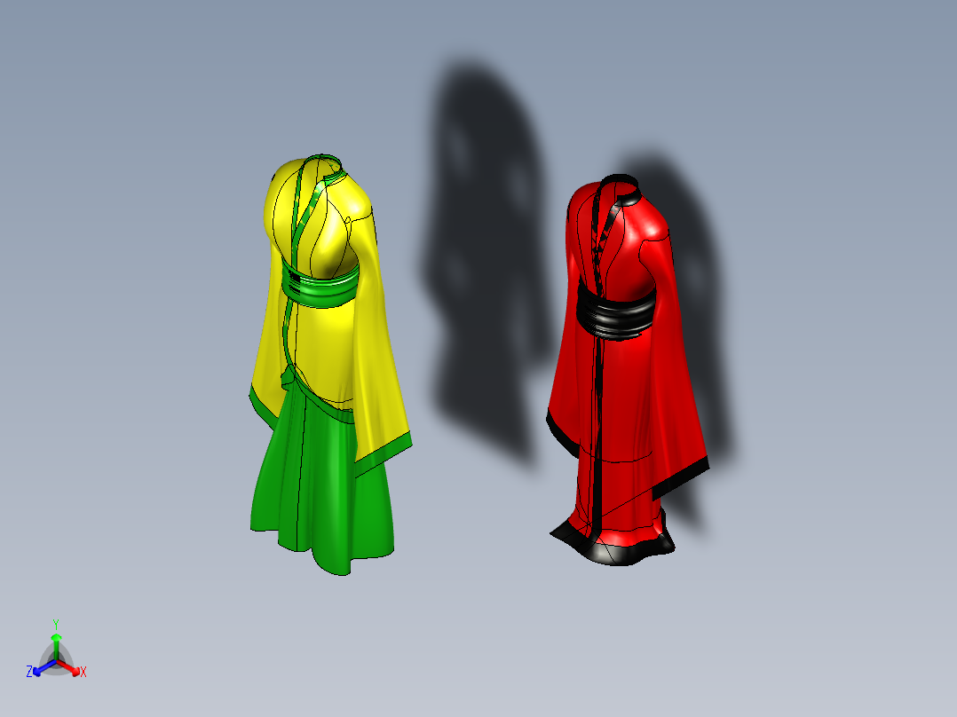 二款汉服三维建模图纸