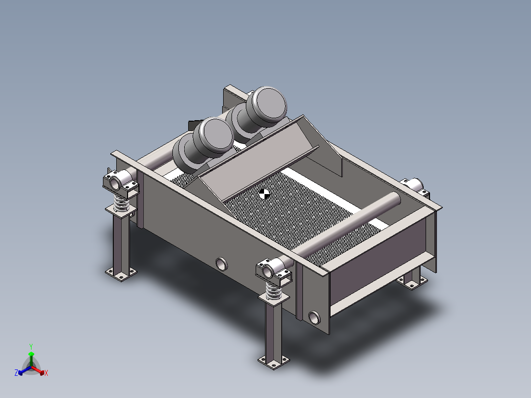 振动筛 矿山设备模型正等轴测图