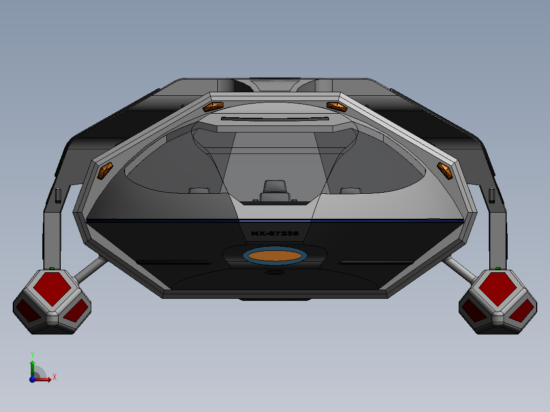 48--uss ozymandias航天飞机模型3D图纸前视图