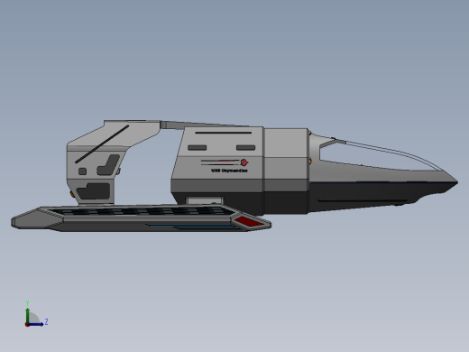 48--uss ozymandias航天飞机模型3D图纸左视缩略图