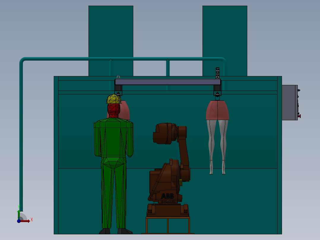 自动涂漆牛仔服装前视图