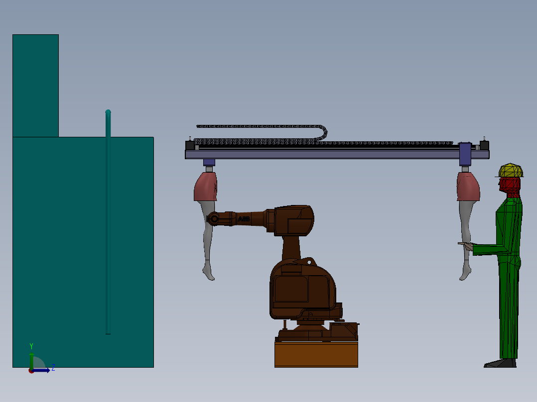 自动涂漆牛仔服装左视图