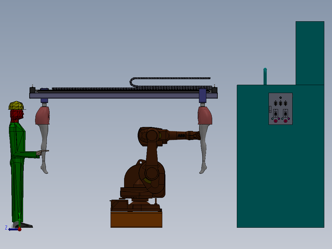 自动涂漆牛仔服装右视图