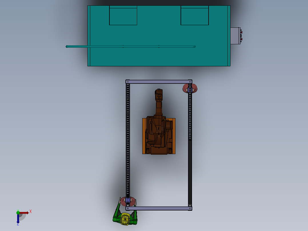 自动涂漆牛仔服装俯视图