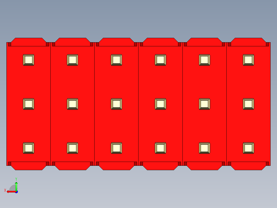 彩色公头100mil（2.54mm）系列-DS1021_red_3x06p_100mil_Type5_rev1.0后视图